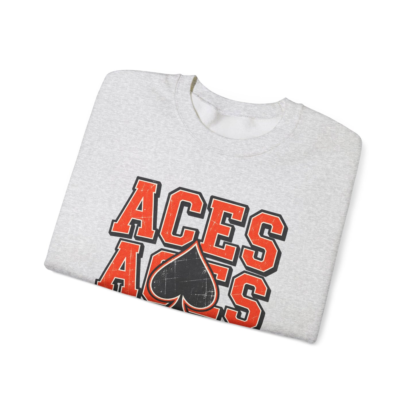 Amanda-Clearcreek Aces Stacked Crewneck Sweatshirt