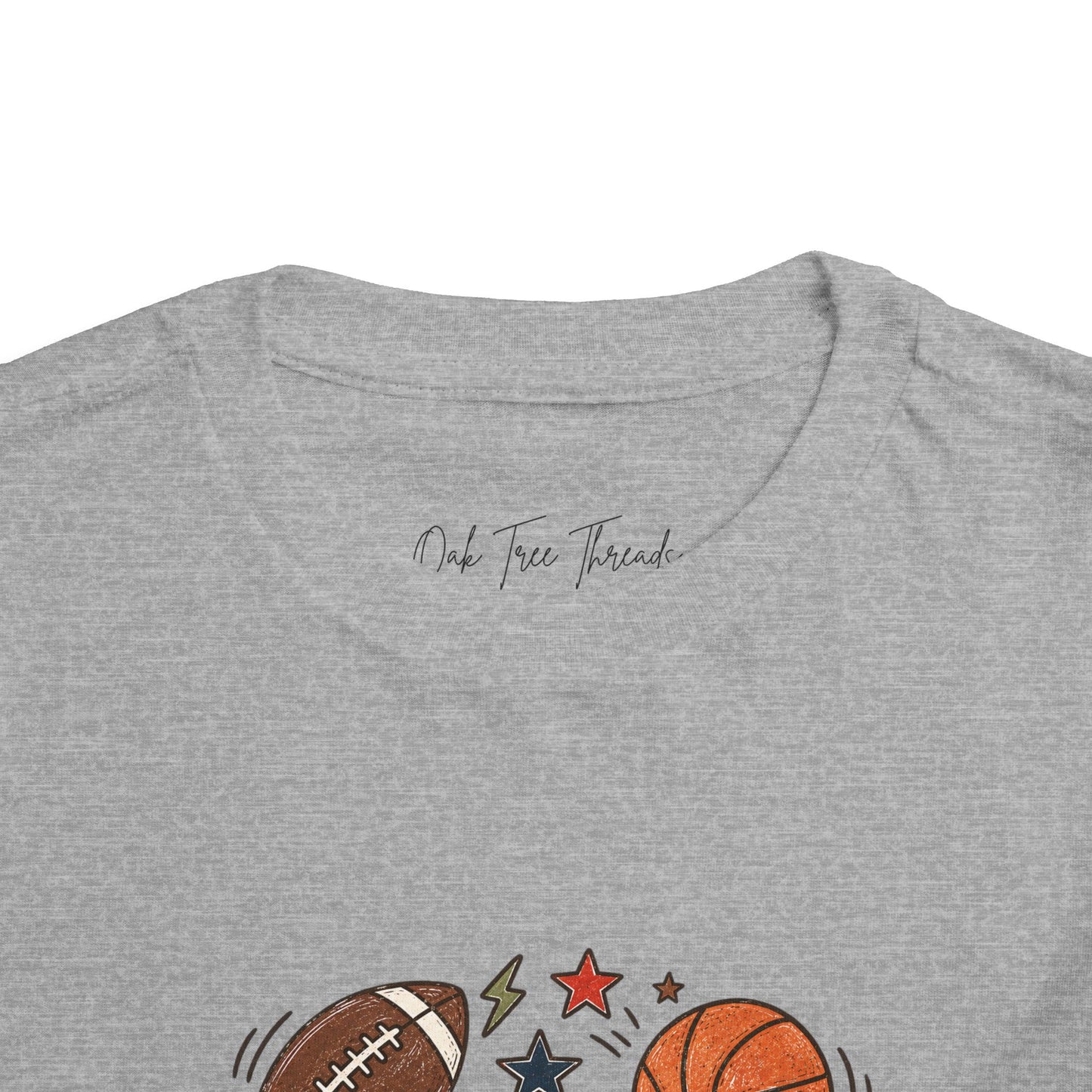 Toddler Sports Balls Tee — Cute Soccer, Football, Basketball & Baseball Graphic Shirt