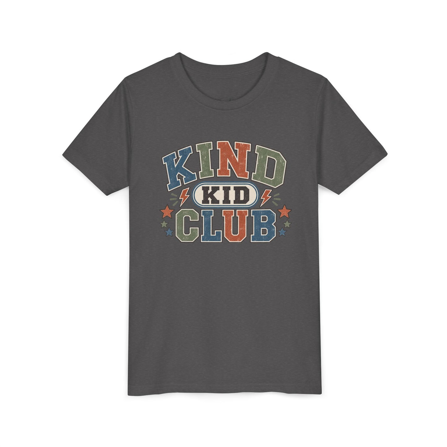 Kind Kid Club Youth Tee — Retro Positive Kids Shirt