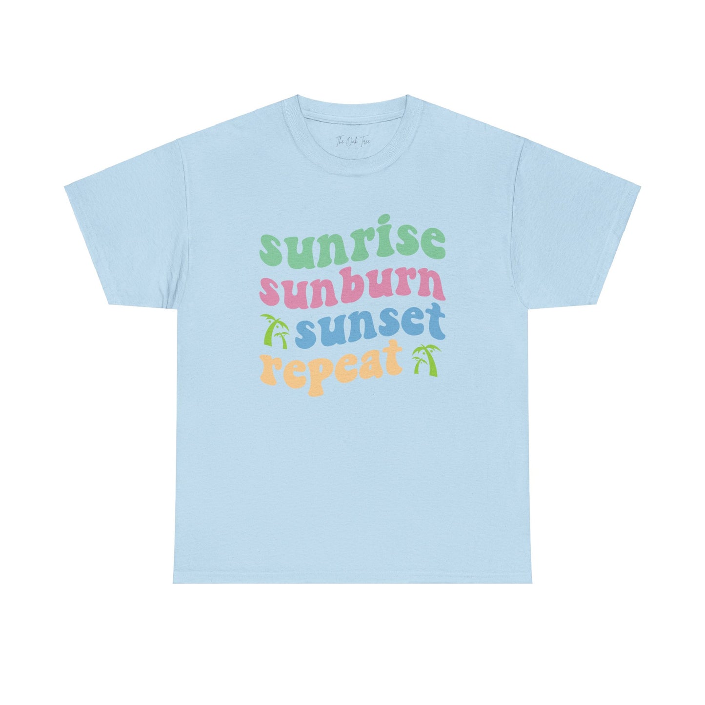 Sunrise Sunburn Sunset Repeat Unisex Heavy Cotton Tee