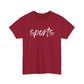 Sports- White Text Tee