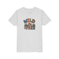 Youth Tee - "Wild + Free" Retro Mountain Kids T-Shirt