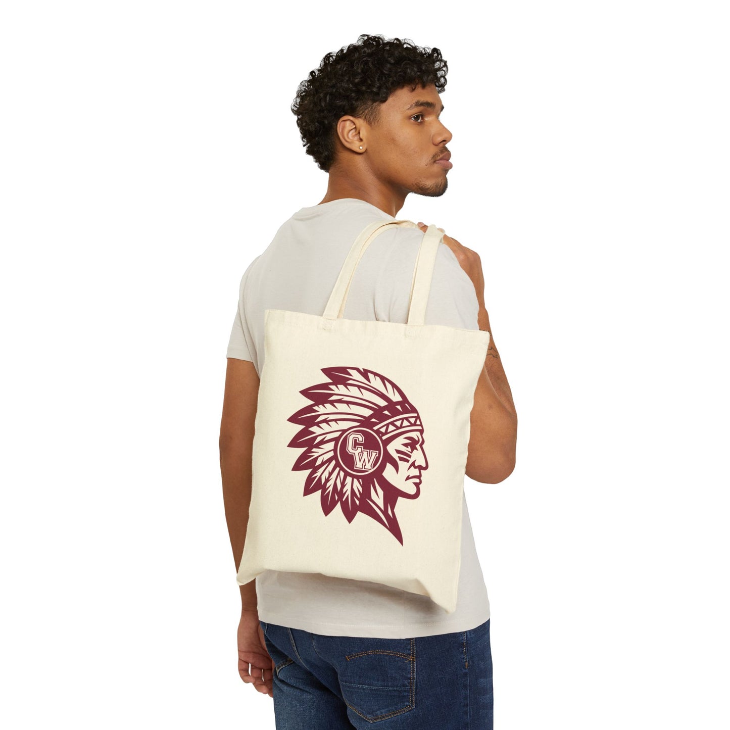 Tote — Maroon CW Indians Logo Cotton Tote Bag