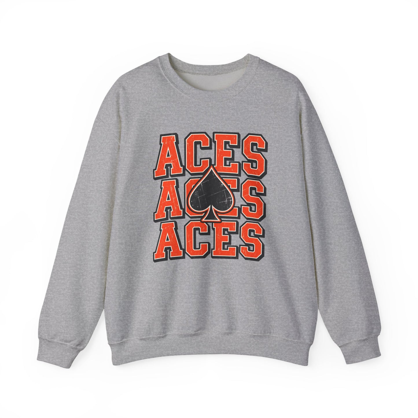 Amanda-Clearcreek Aces Stacked Crewneck Sweatshirt