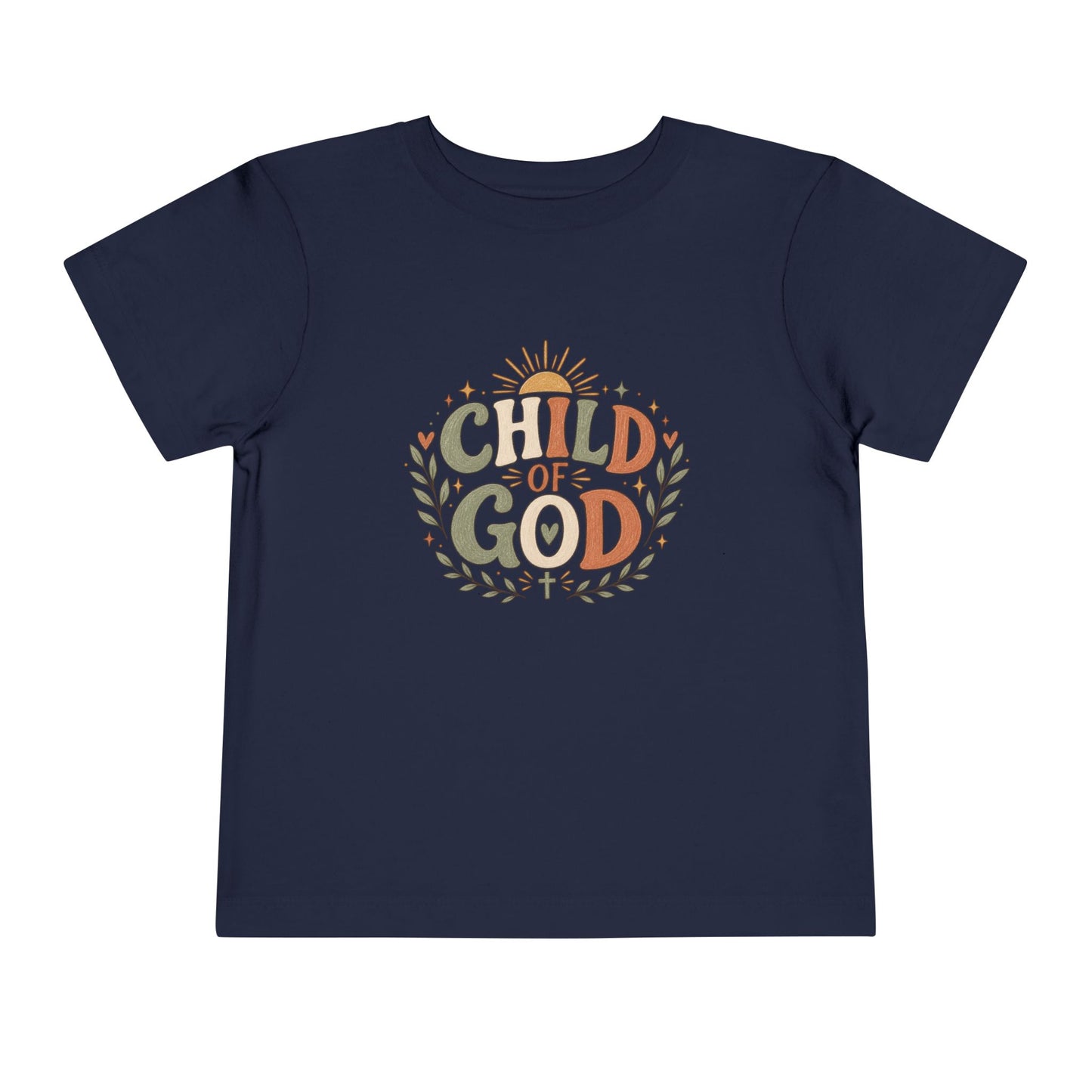 Child of God Toddler Tee — Christian Faith Baby Shirt with Sun & Floral Design