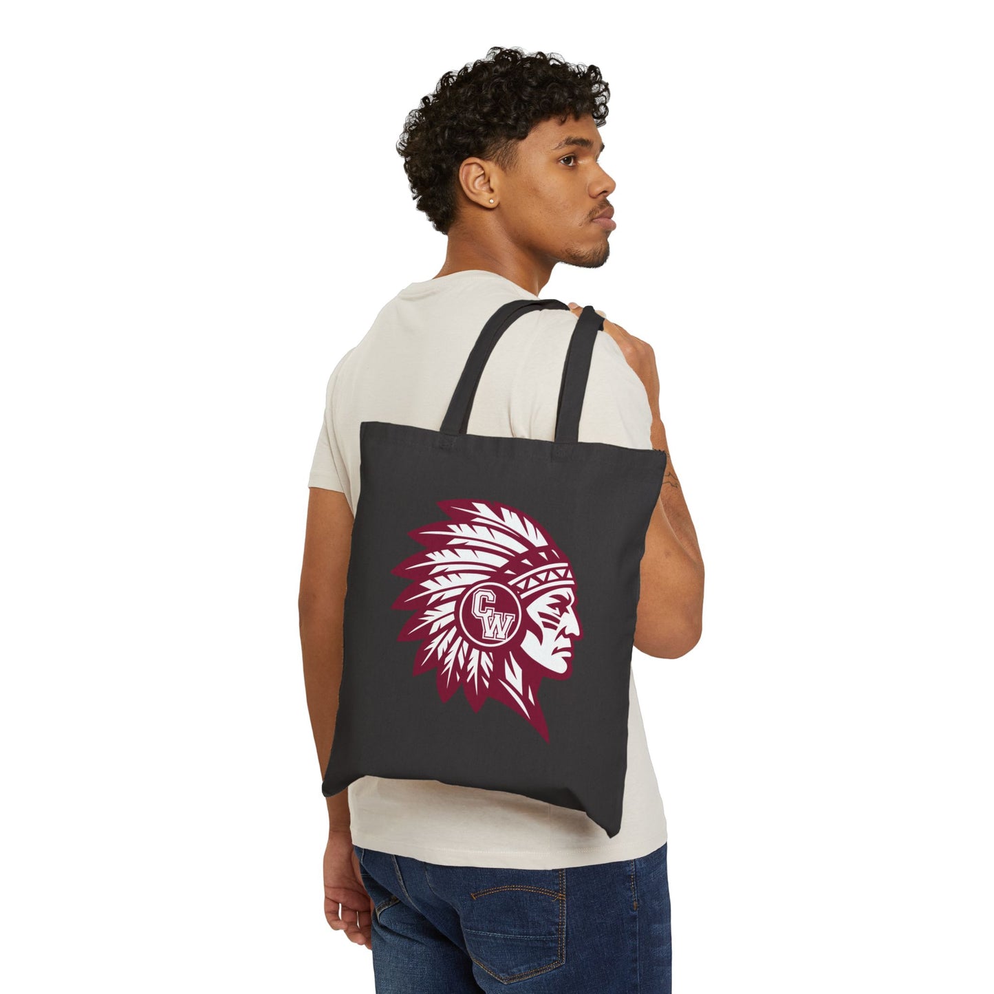 Tote — Maroon CW Indians Logo Cotton Tote Bag
