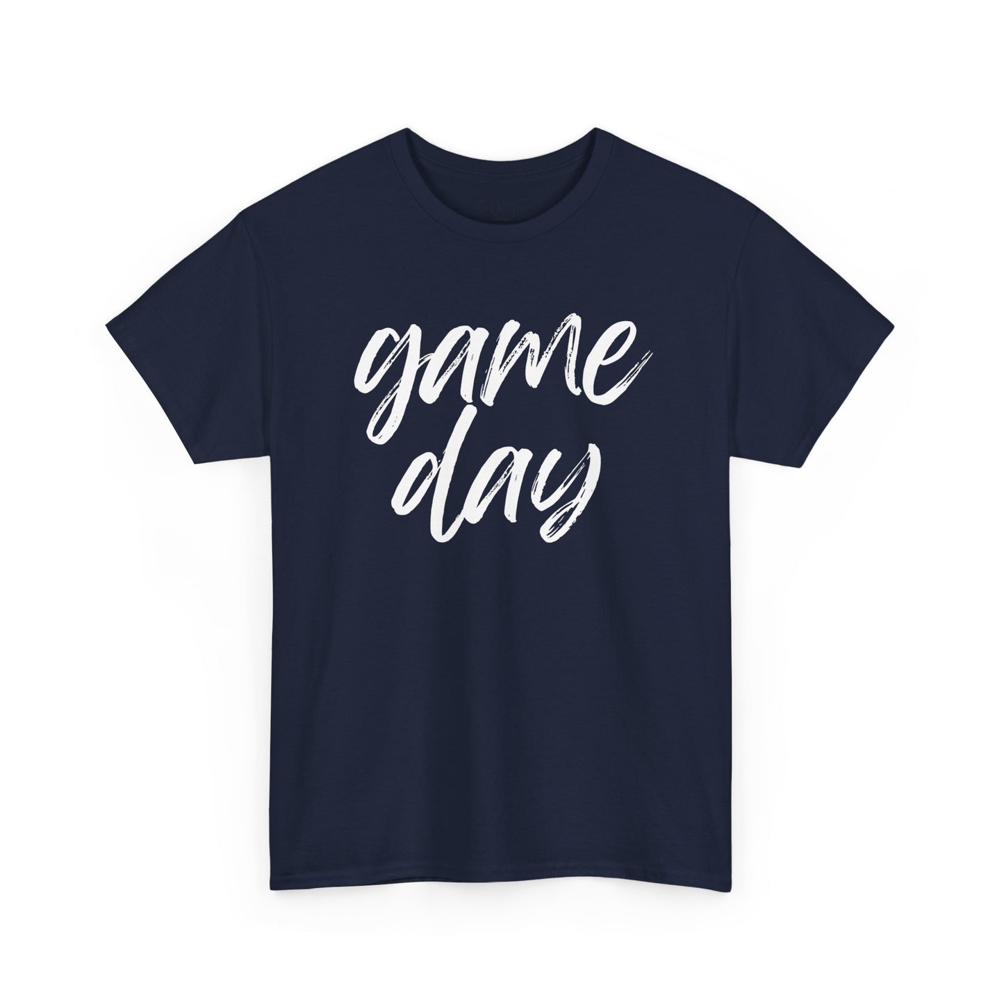 Game Day- White Text Script Tee