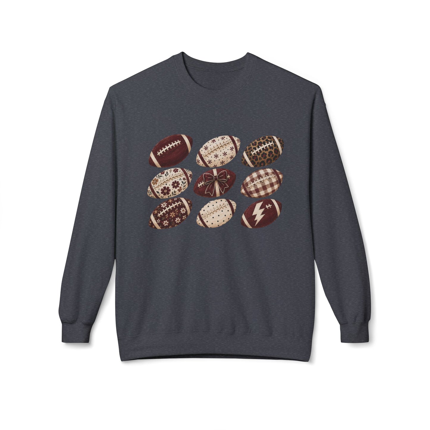 Vintage Pattern Football Crewneck Sweatshirt