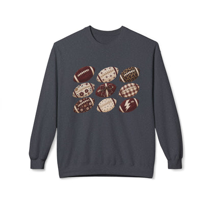 Vintage Pattern Football Crewneck Sweatshirt