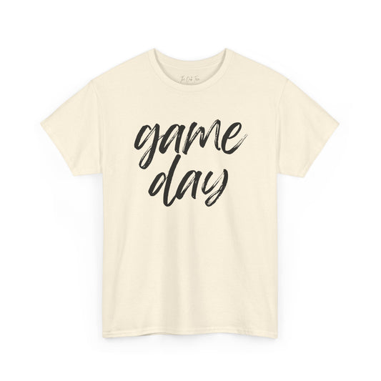 Game Day- Black Text Script Tee