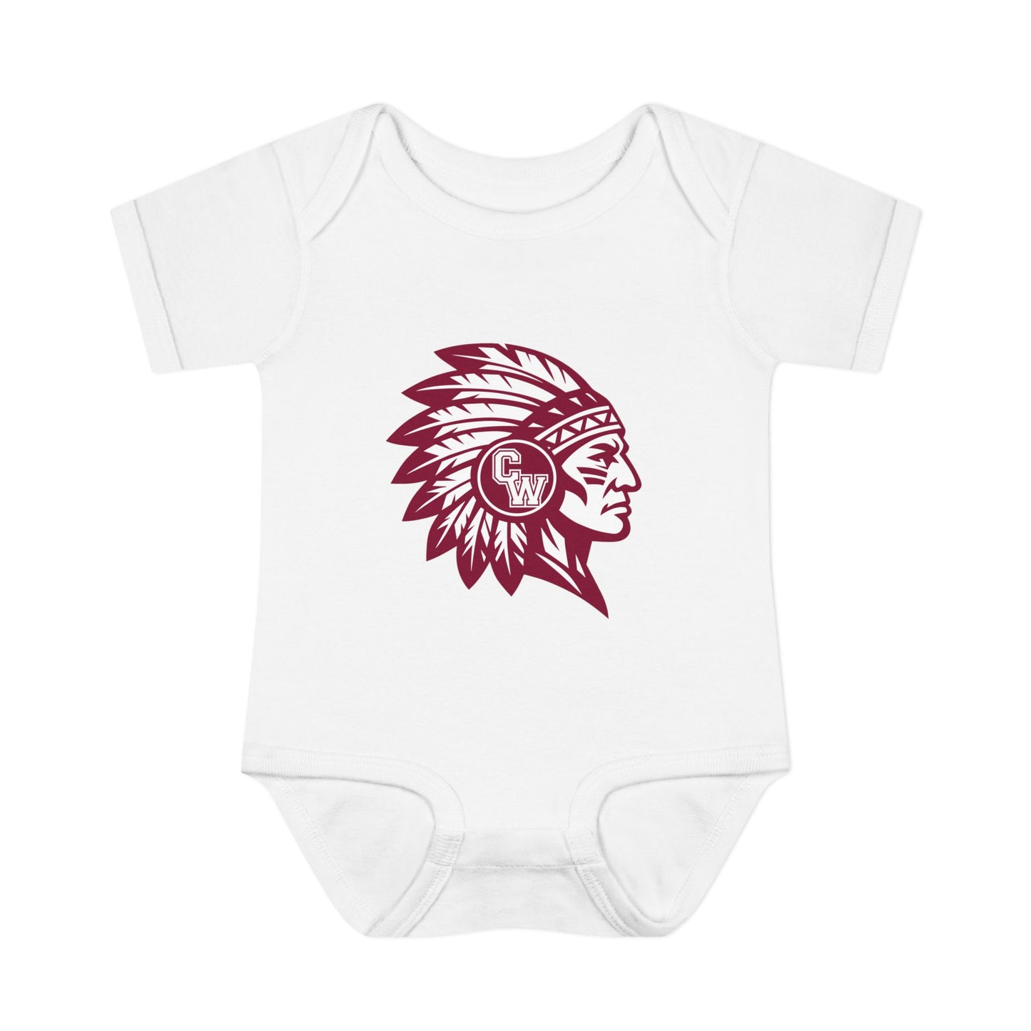 Infant Bodysuit — Maroon CW Indians Logo Baby Onesie