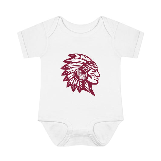 Infant Bodysuit — Maroon CW Indians Logo Baby Onesie