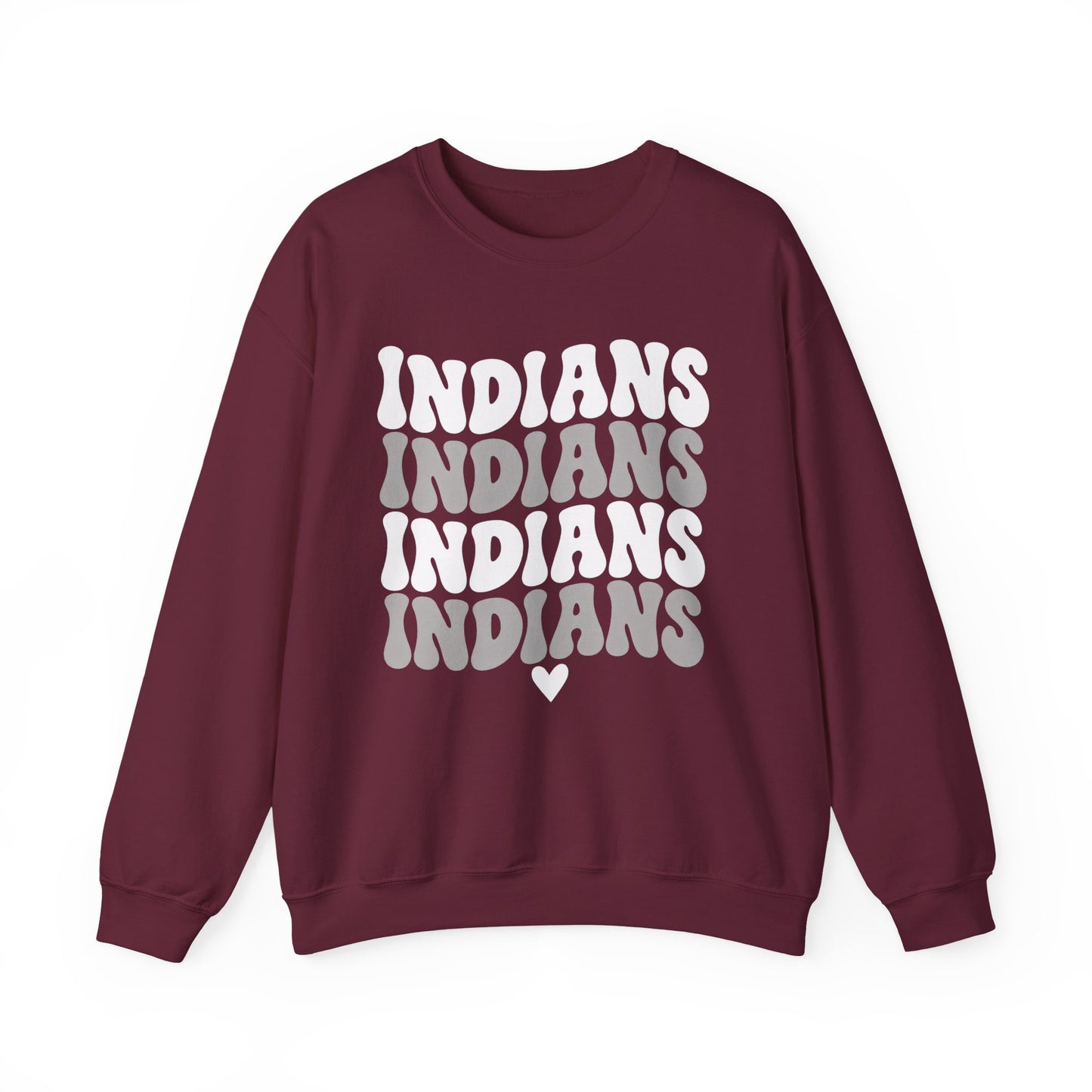 Indians Retro Stack Sweatshirt — Vintage Text Crewneck Pullover