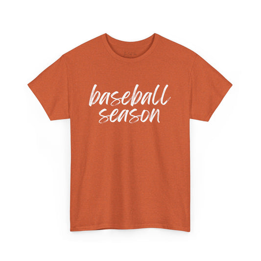 Baseball Season- White Text Tee