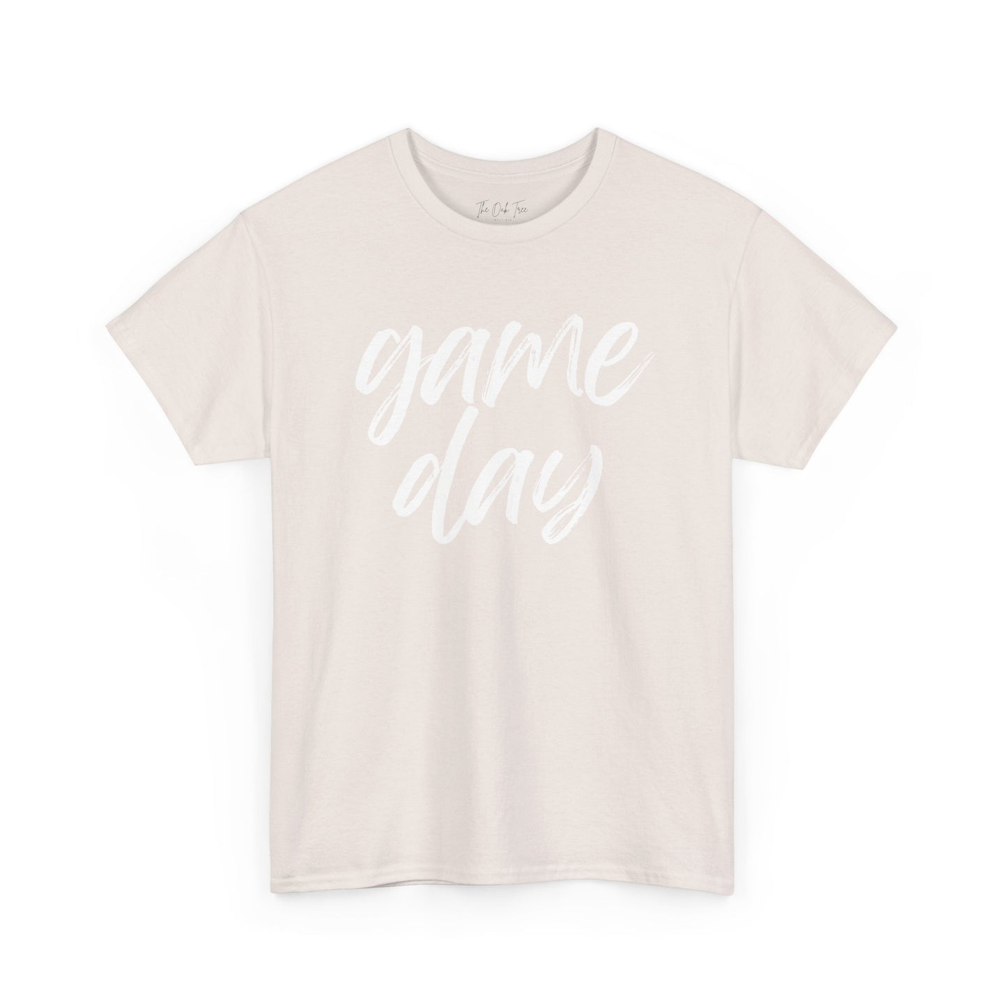 Game Day- White Text Script Tee