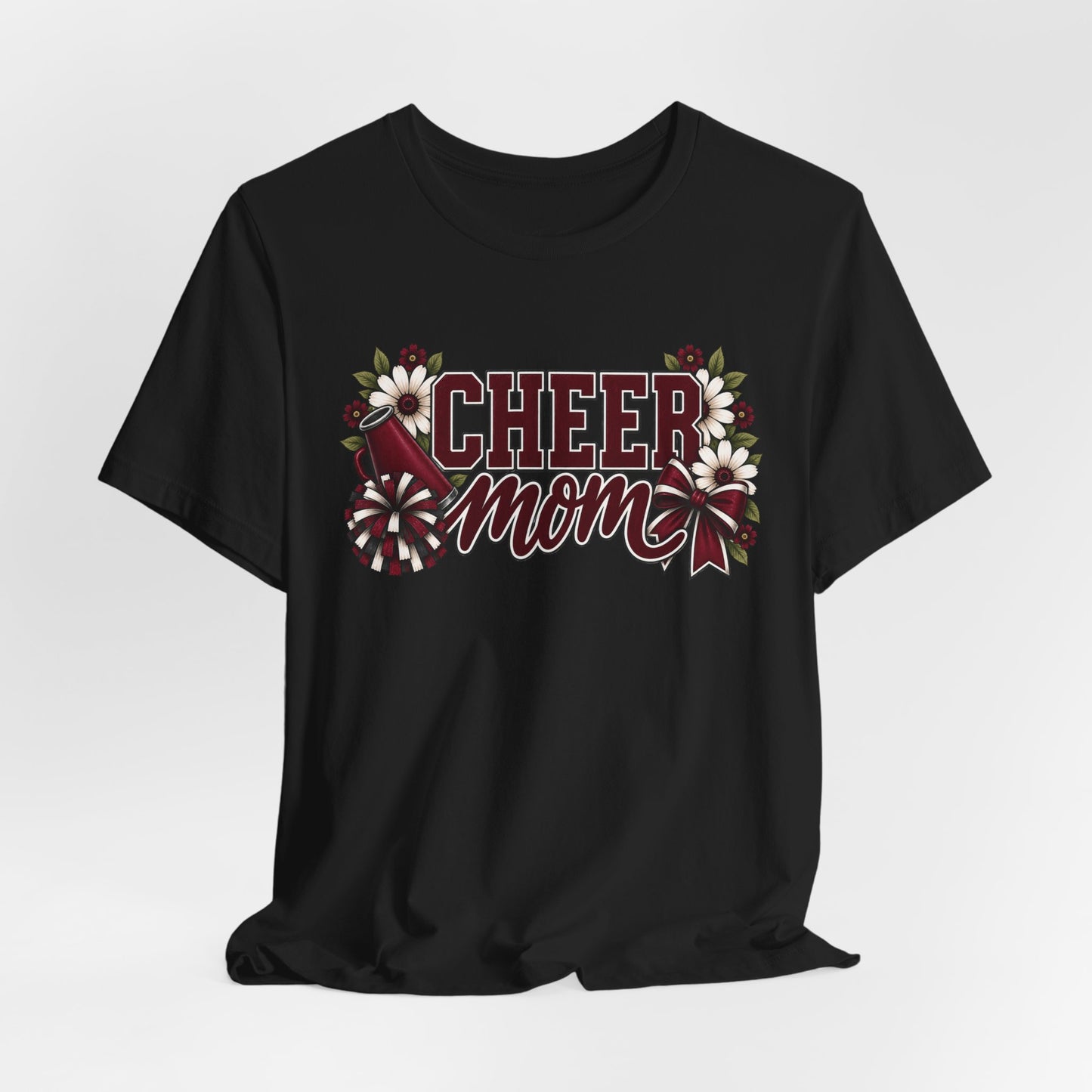 Cheer Mom T-Shirt — Floral Pom Pom Cheerleader Mom Tee