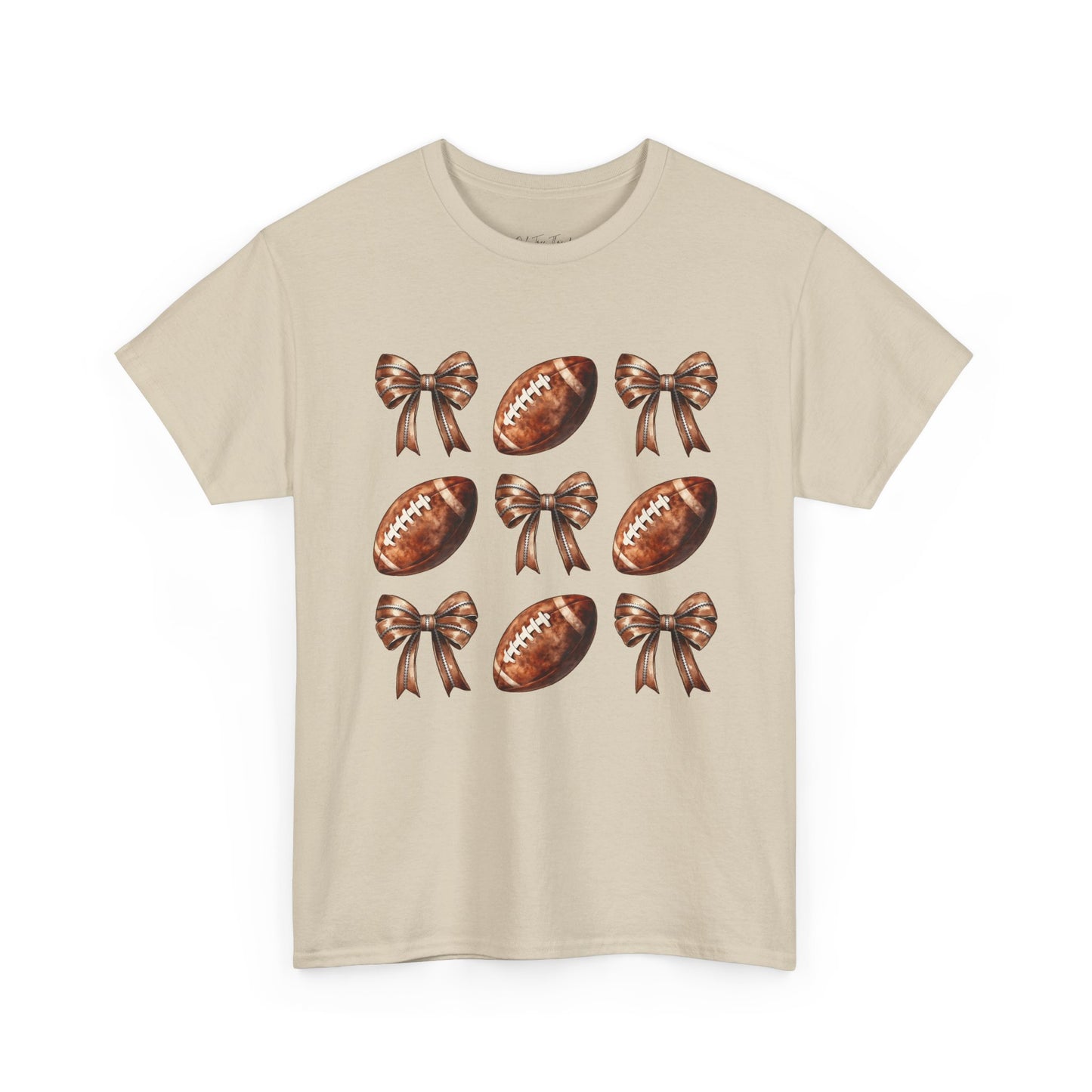 Football & Bows Tee — Cute Game Day Shirt for Fans & Moms