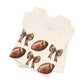 Football & Bows Tee — Cute Game Day Shirt for Fans & Moms