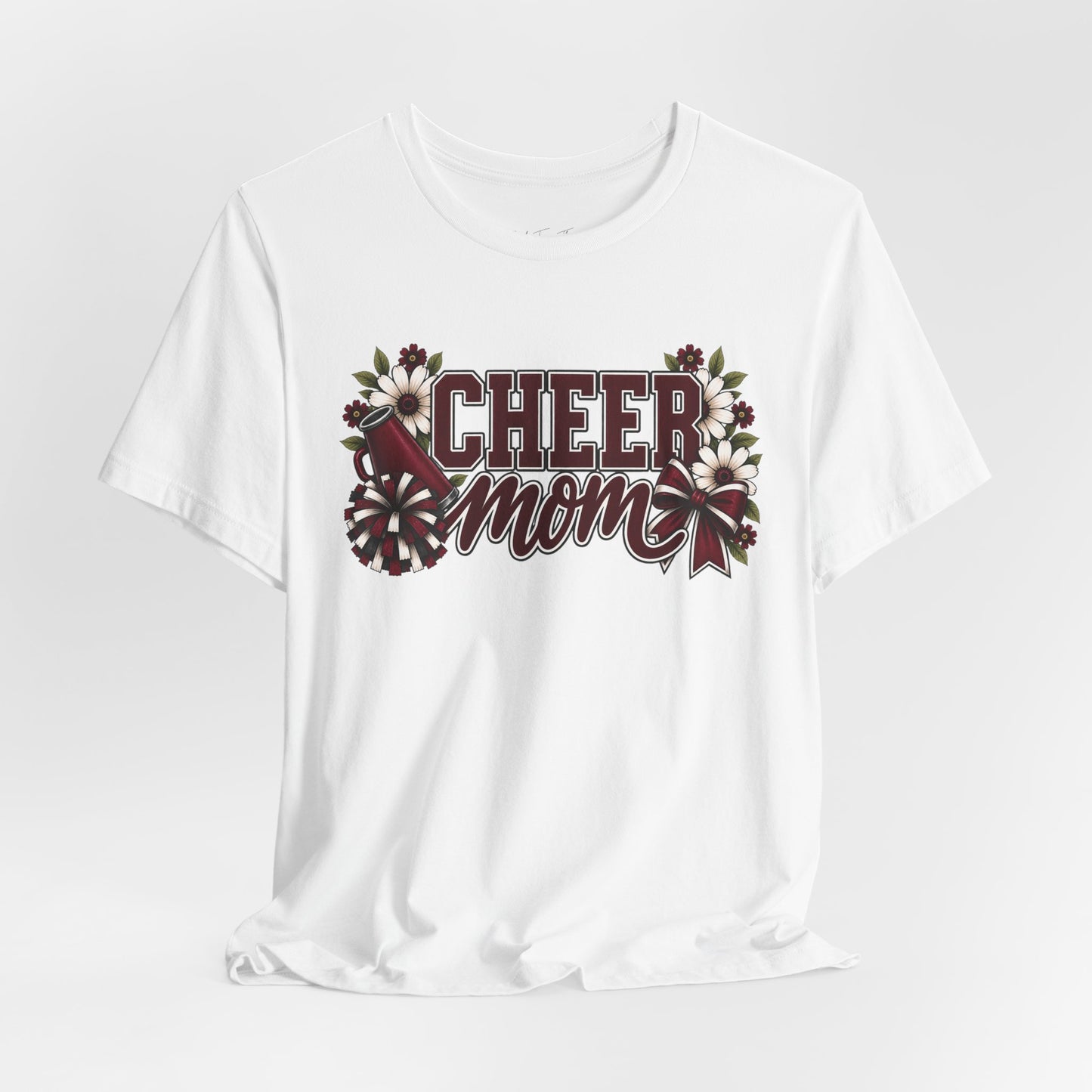 Cheer Mom T-Shirt — Floral Pom Pom Cheerleader Mom Tee