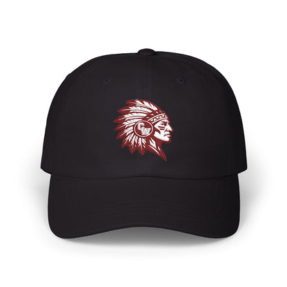 Embroidered CW Indians Mascot— Classic White Baseball Hat
