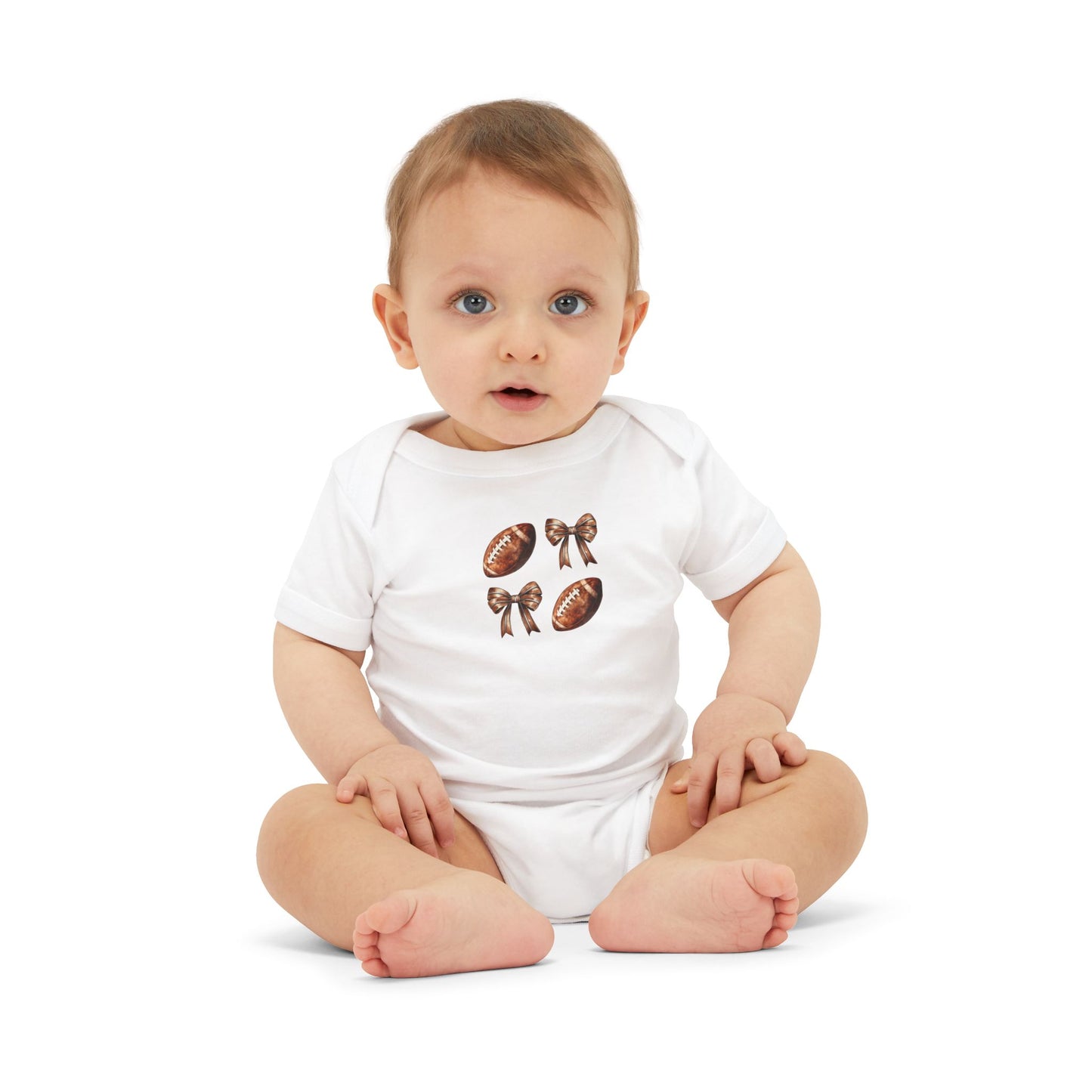 Baby Football Bodysuit – Cute Tiny Fan Infant One-Piece (BELLA + CANVAS)