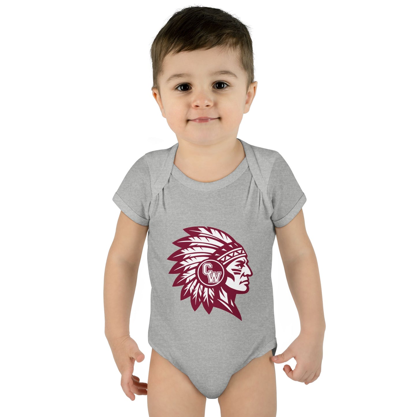 Infant Bodysuit — Maroon CW Indians Logo Baby Onesie