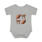 Baby Bodysuit — Football & Bow Pattern Infant Onesie (Cute Game Day Outfit)