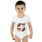 Baby Bodysuit — Football & Bow Pattern Infant Onesie (Cute Game Day Outfit)