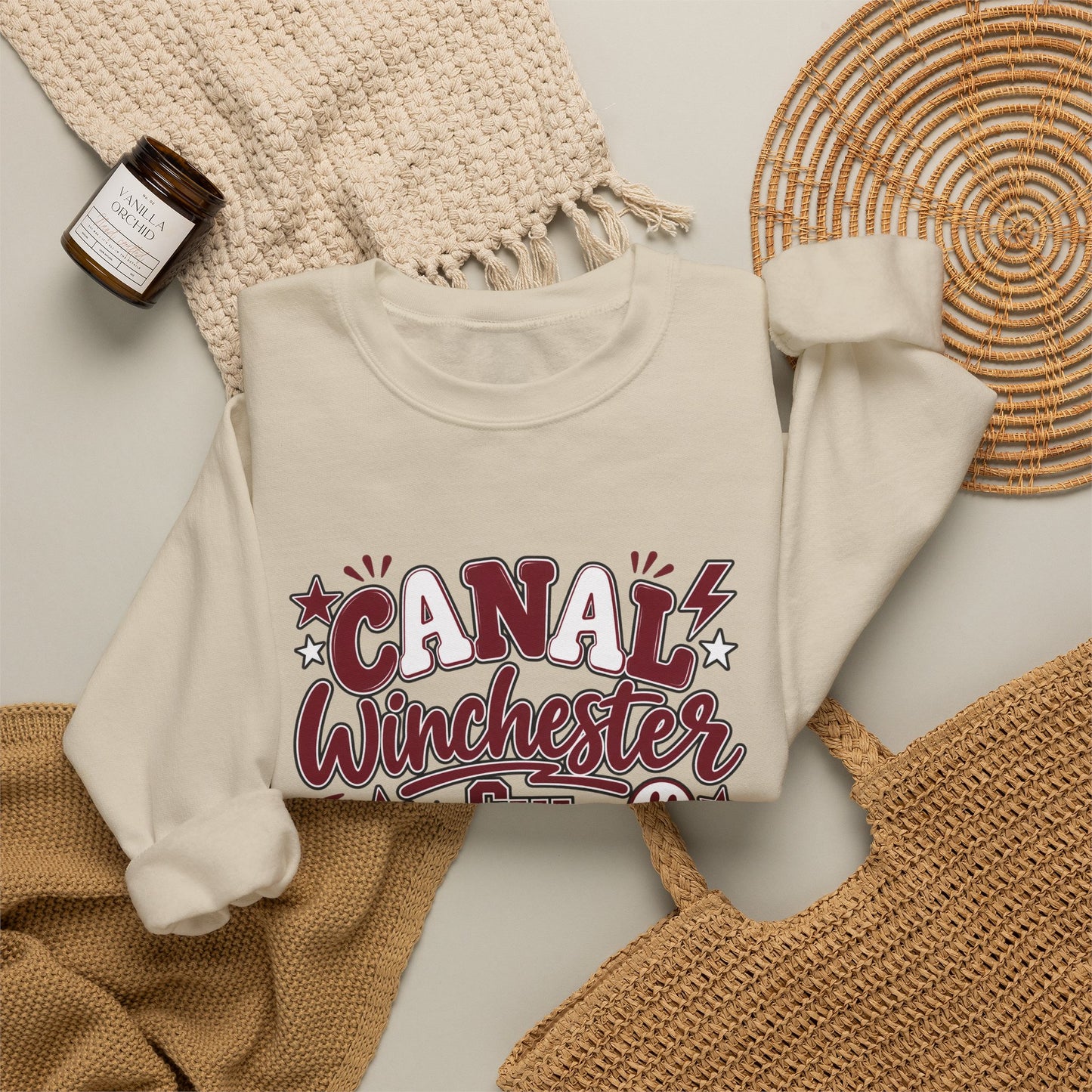 Crewneck Sweatshirt – 'Canal Winchester' Retro Script Pullover