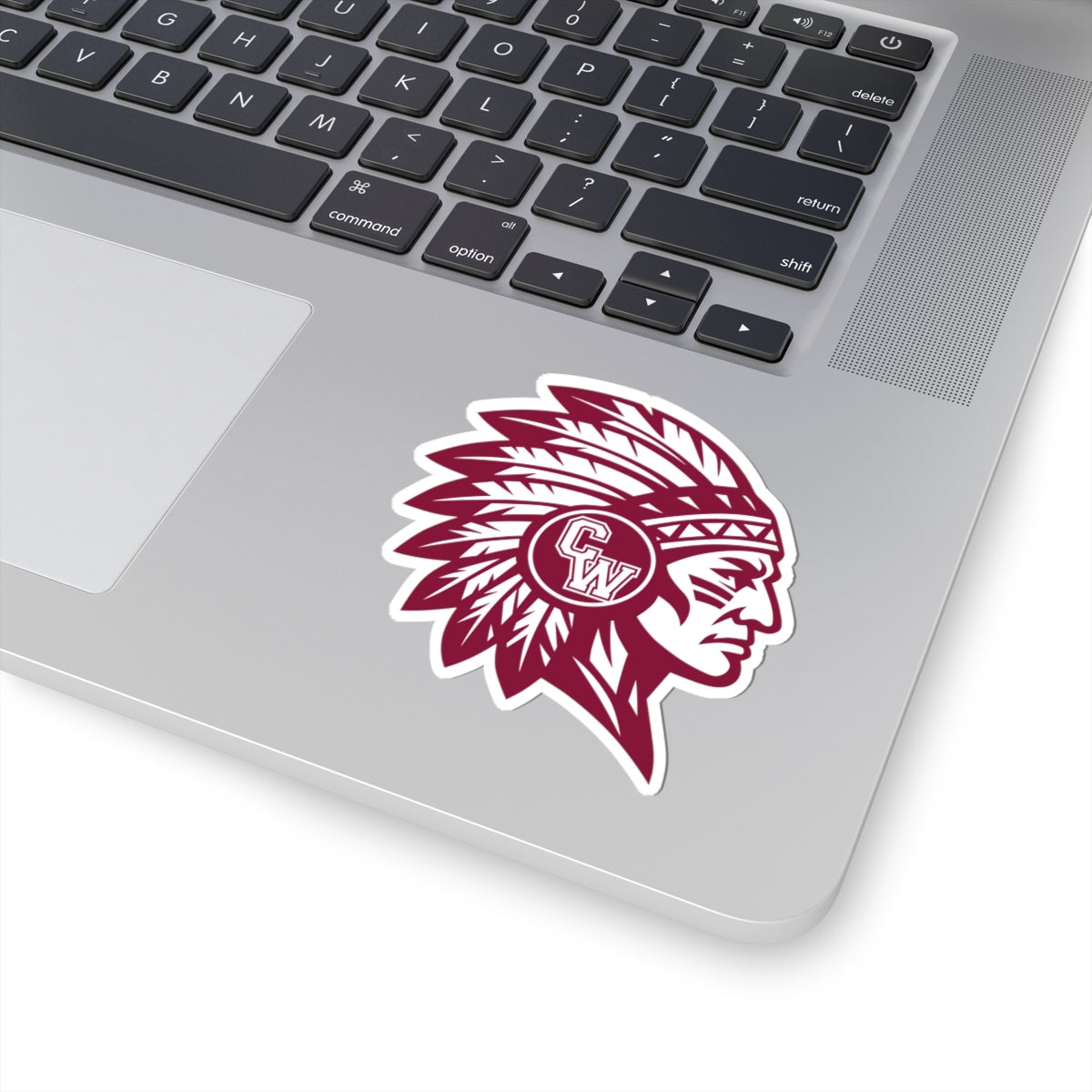 CW Indians Die-Cut Vinyl Sticker — Maroon CW Indians Logo