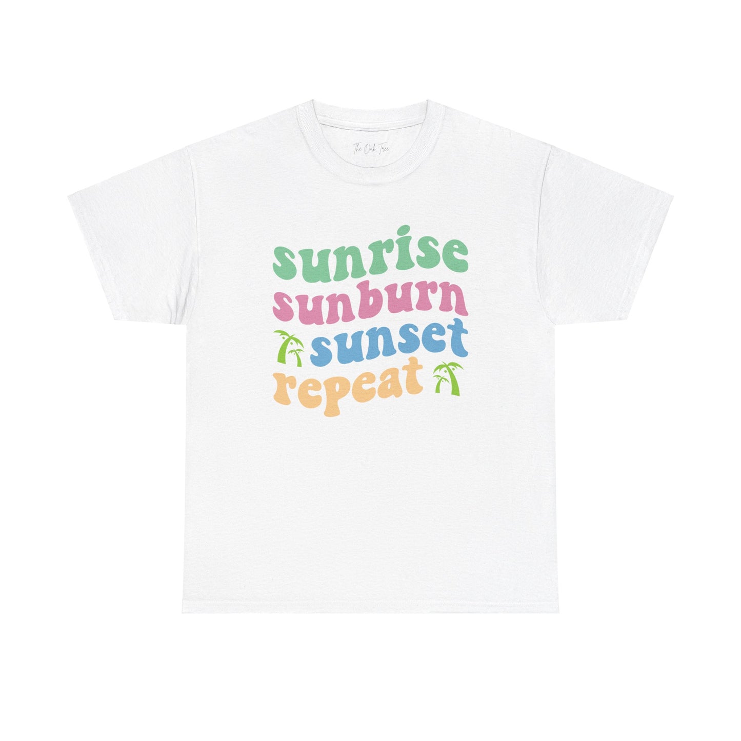 Sunrise Sunburn Sunset Repeat Unisex Heavy Cotton Tee