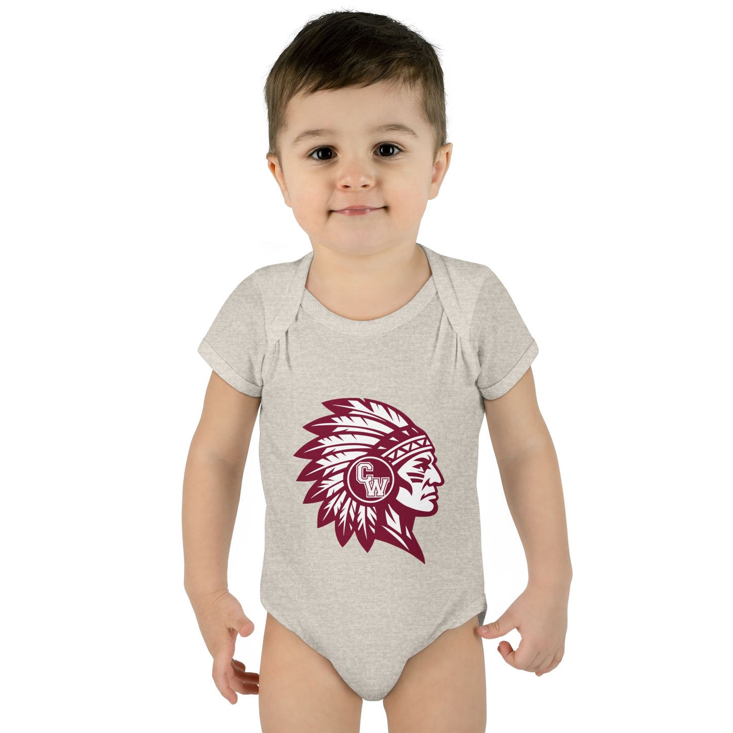 Infant Bodysuit — Maroon CW Indians Logo Baby Onesie