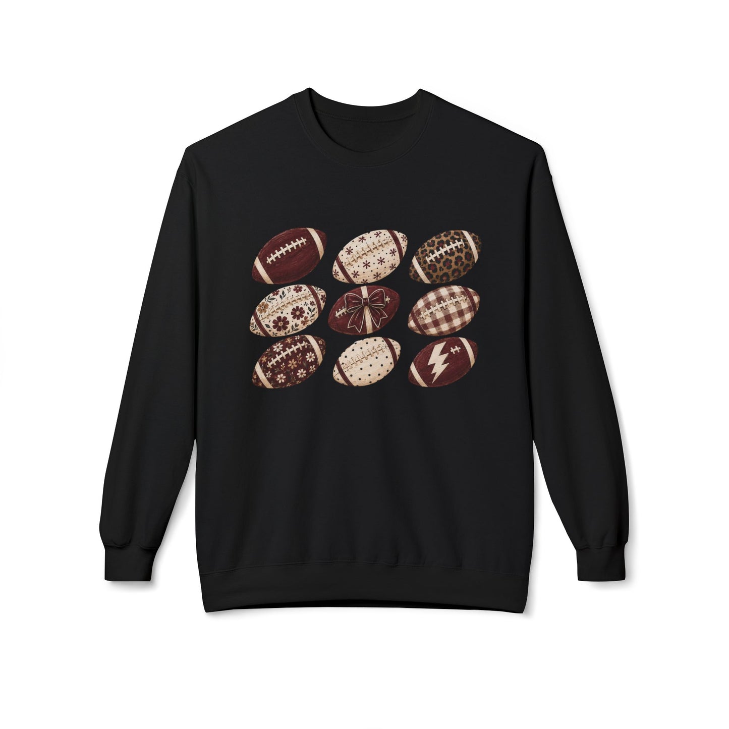 Vintage Pattern Football Crewneck Sweatshirt