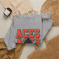 Amanda-Clearcreek Aces Stacked Crewneck Sweatshirt