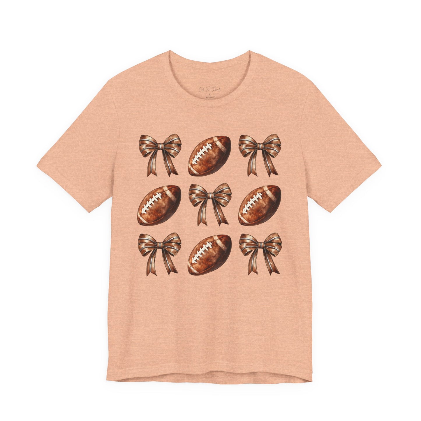 Football & Bows Tee — Cute Game Day Shirt for Fans & Moms
