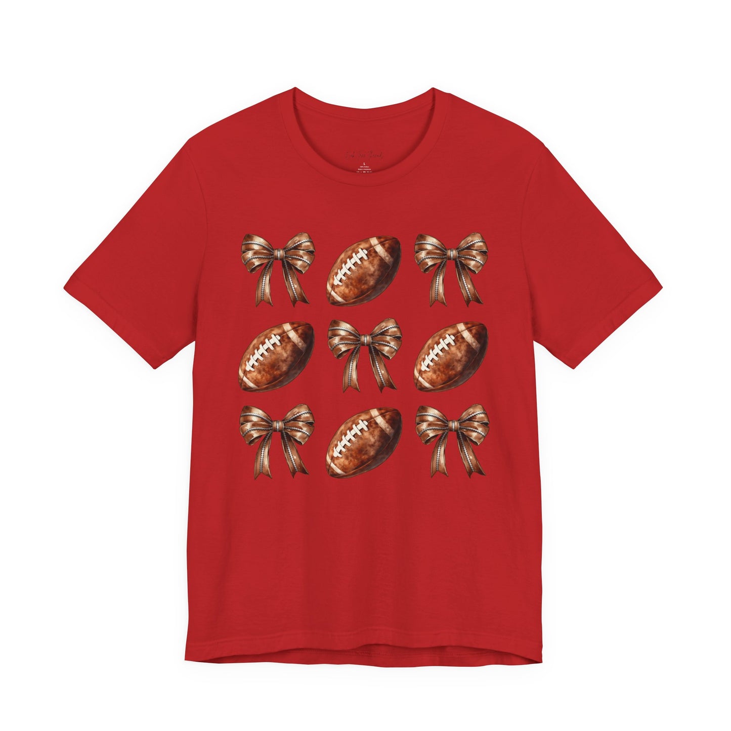 Football & Bows Tee — Cute Game Day Shirt for Fans & Moms