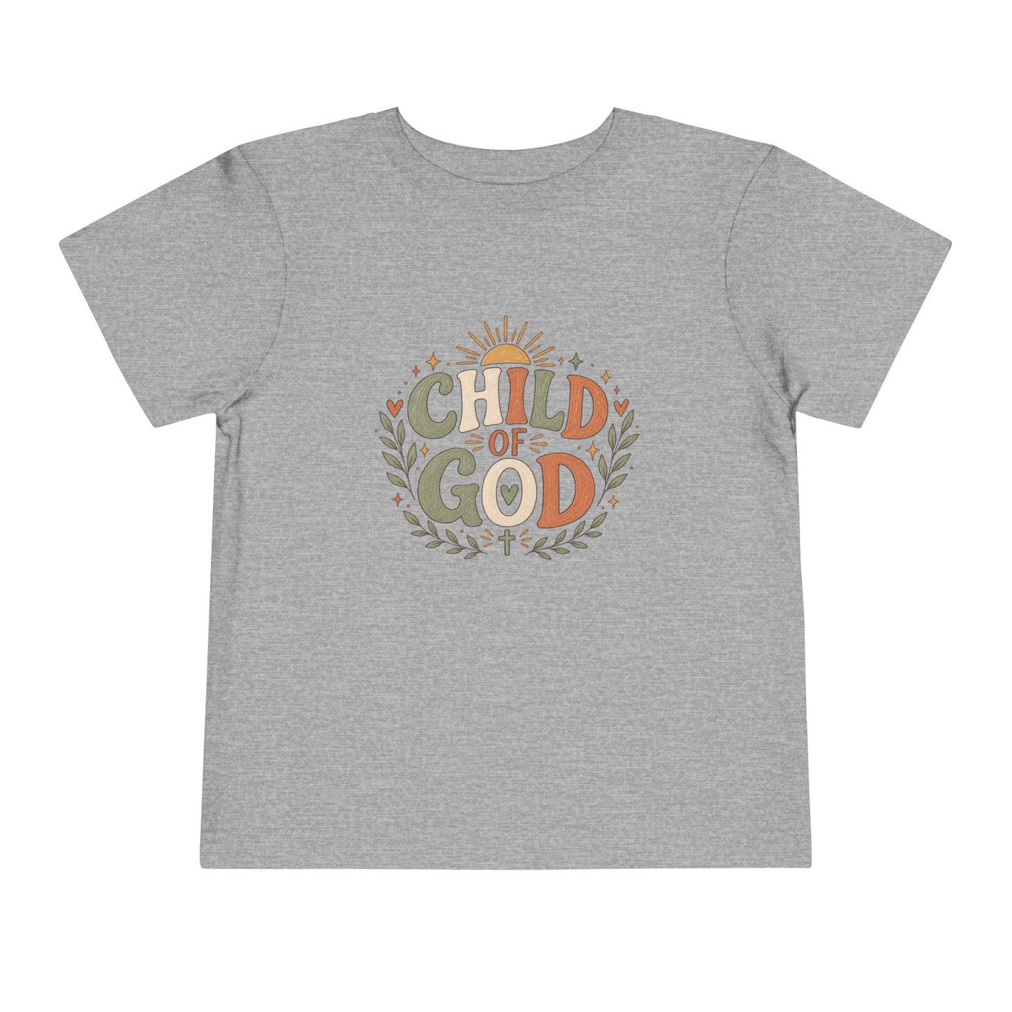 Child of God Toddler Tee — Christian Faith Baby Shirt with Sun & Floral Design