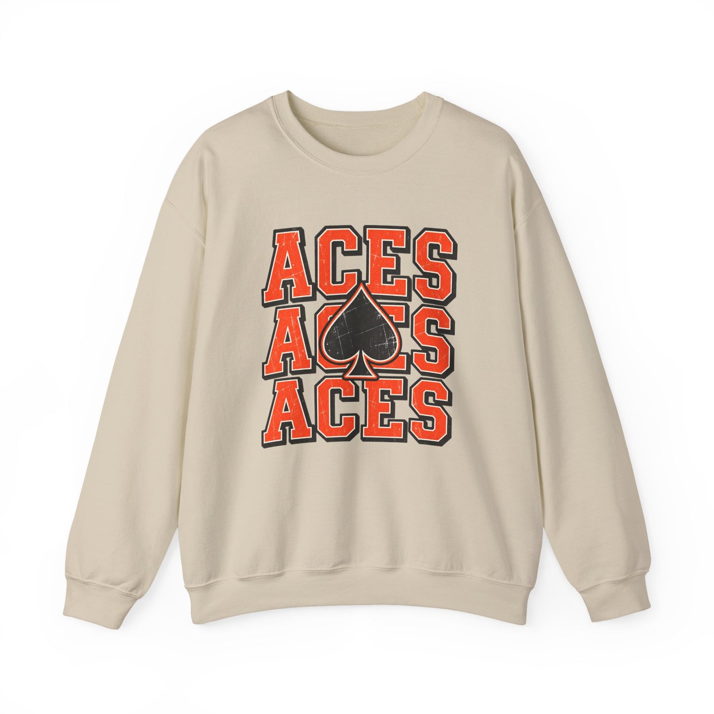Amanda-Clearcreek Aces Stacked Crewneck Sweatshirt
