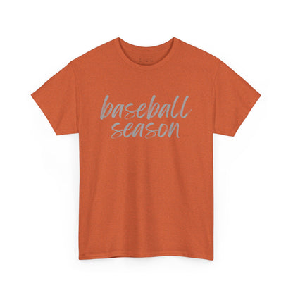 Baseball Season- Grey Text Tee