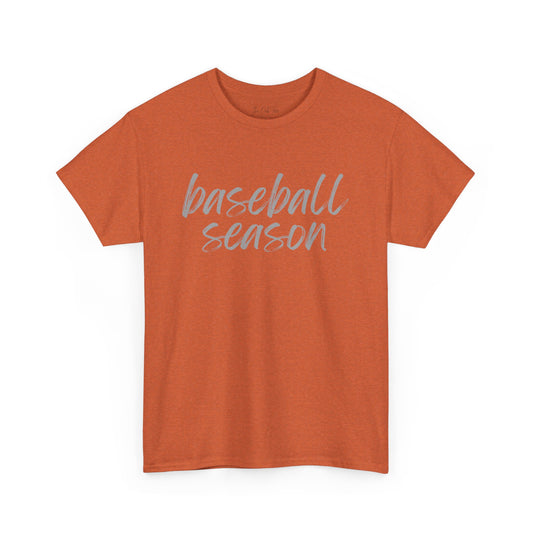 Baseball Season- Grey Text Tee