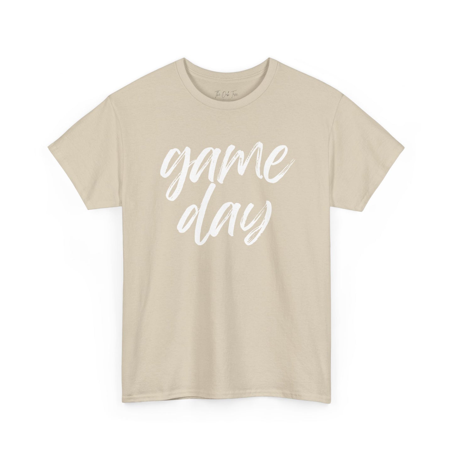 Game Day- White Text Script Tee