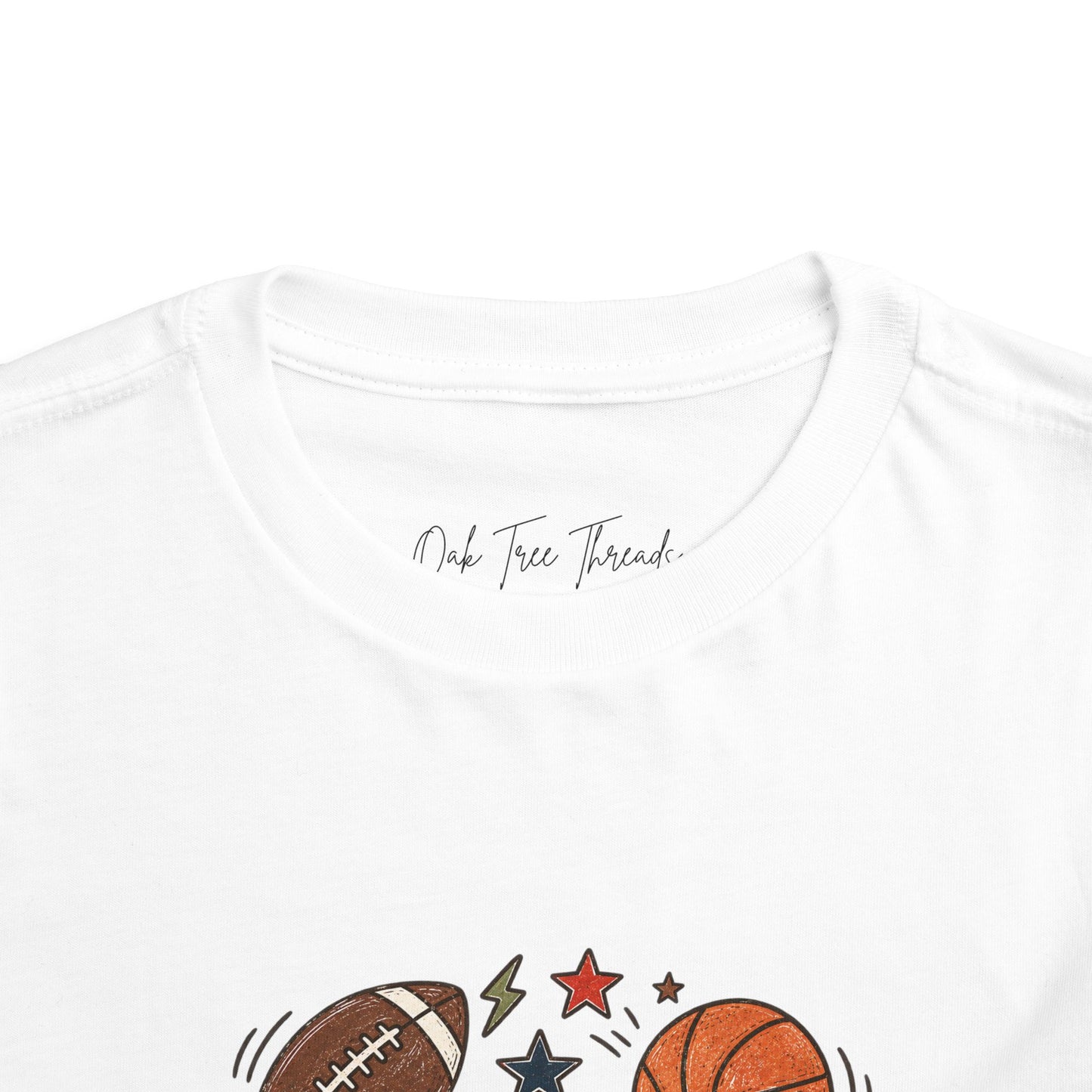 Toddler Sports Balls Tee — Cute Soccer, Football, Basketball & Baseball Graphic Shirt