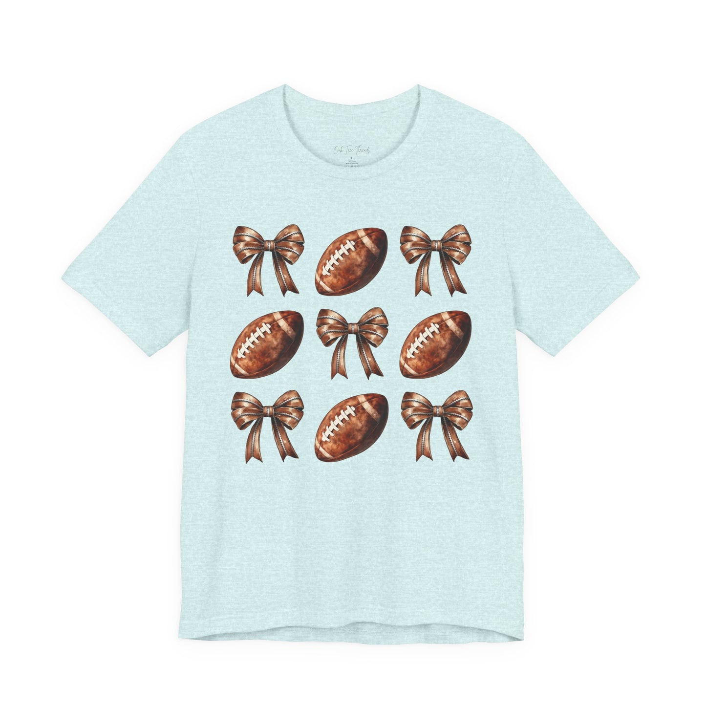 Football & Bows Tee — Cute Game Day Shirt for Fans & Moms