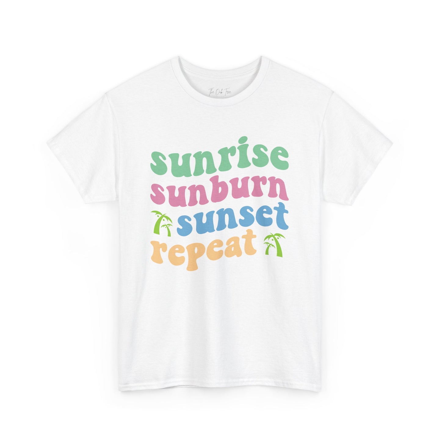 Sunrise Sunburn Sunset Repeat Unisex Heavy Cotton Tee