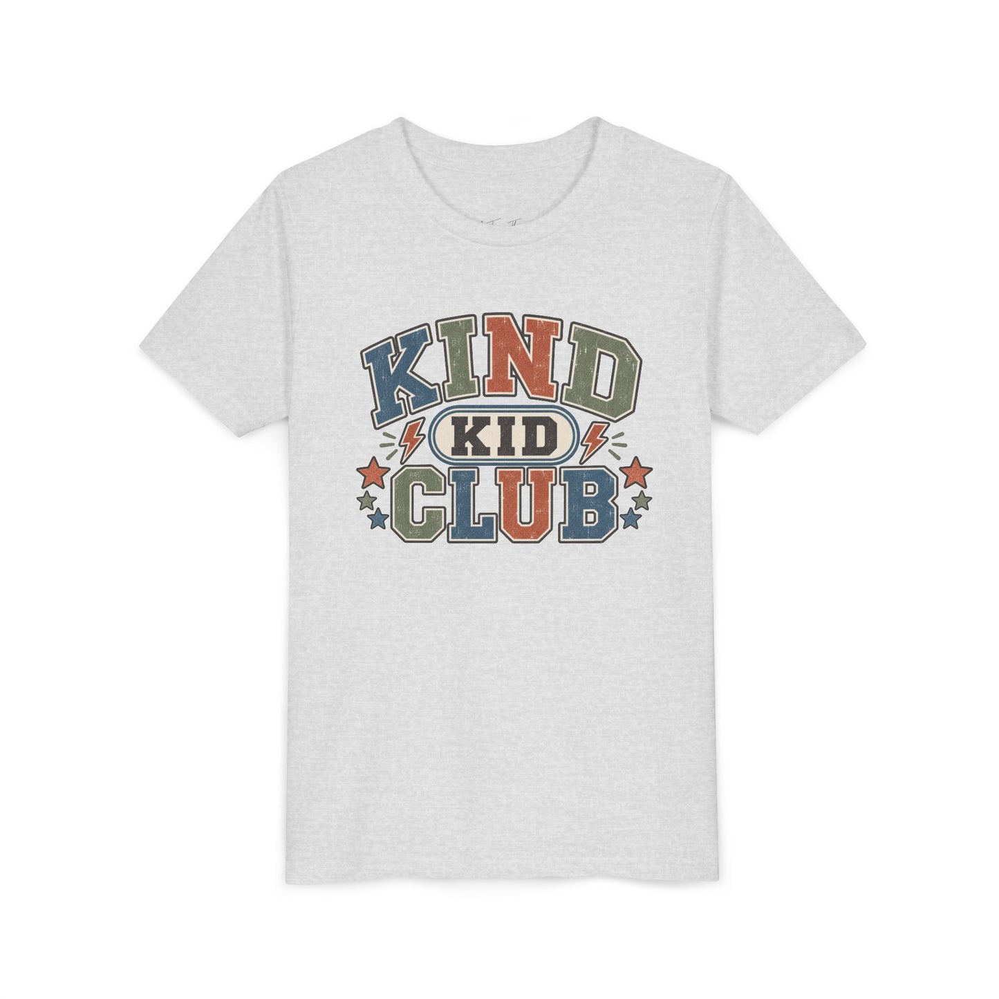 Kind Kid Club Youth Tee — Retro Positive Kids Shirt