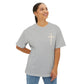 Oversized & Boxy Lift Heavy Pray Hard  Tee — Faith & Fitness Tee