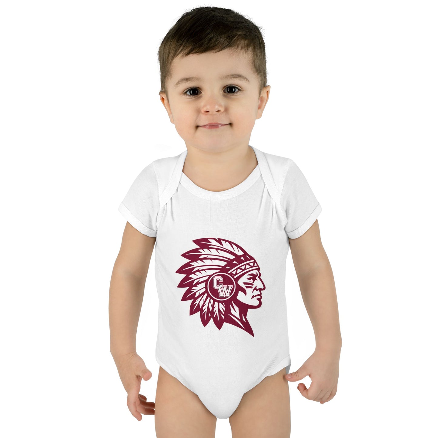 Infant Bodysuit — Maroon CW Indians Logo Baby Onesie