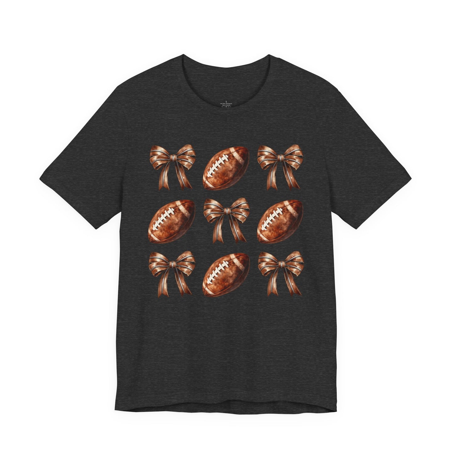 Football & Bows Tee — Cute Game Day Shirt for Fans & Moms