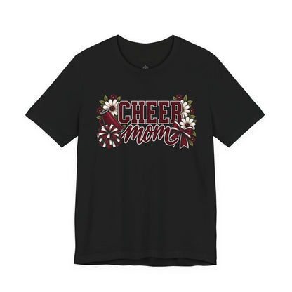 Cheer Mom T-Shirt — Floral Pom Pom Cheerleader Mom Tee
