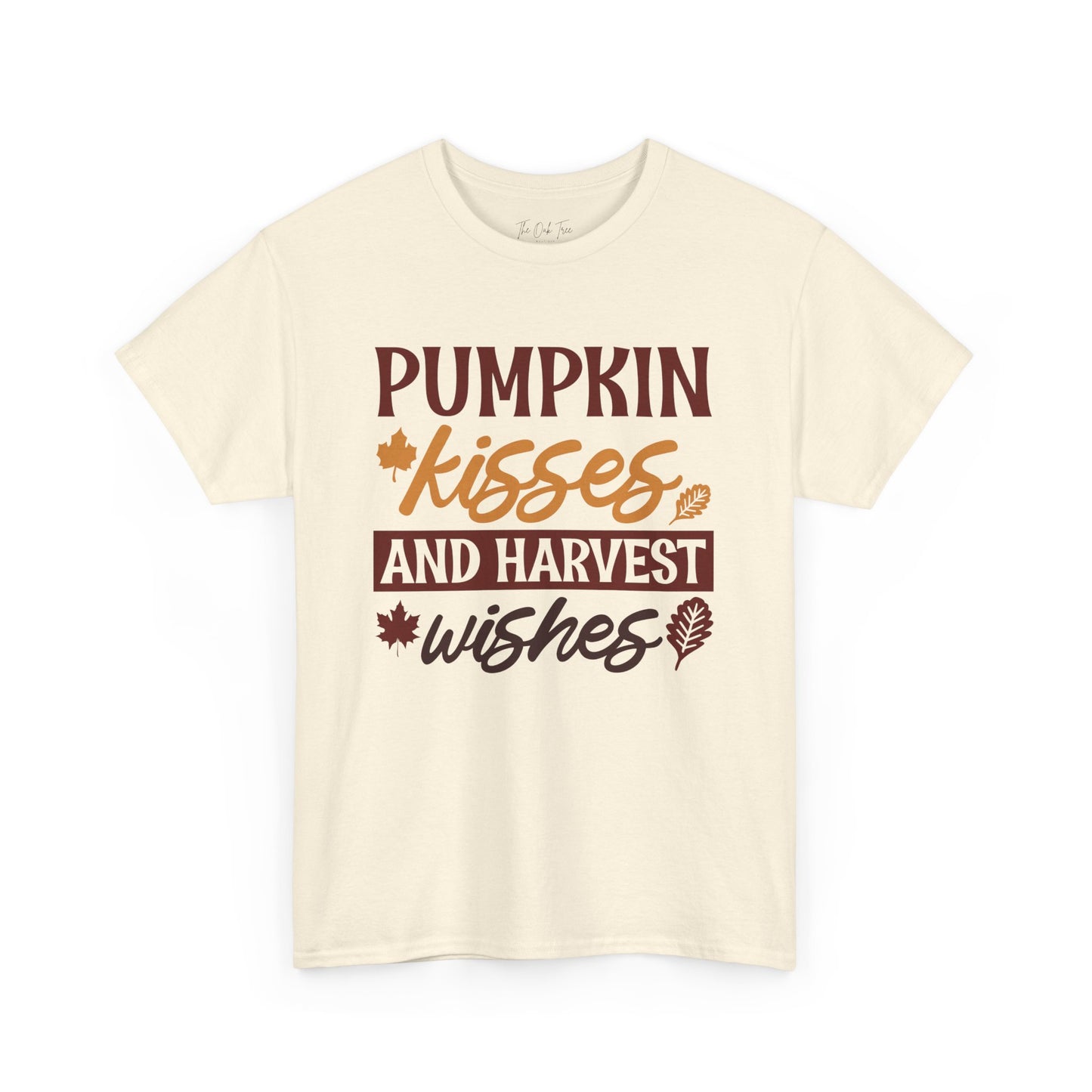 Pumpkin Kisses and Harvest Wishes Unisex Heavy Cotton Tee